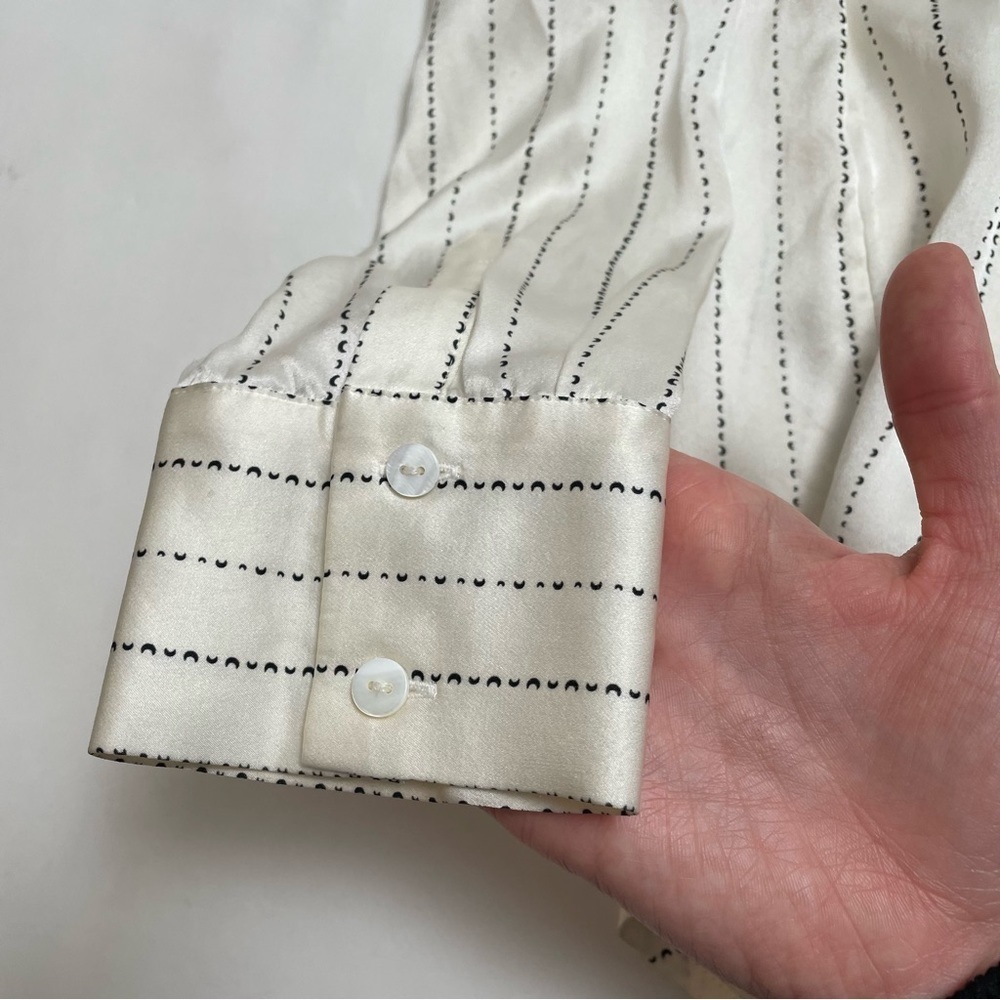 MEILLEUR MOMENT silk pinstripe button down blouse - Picture 6 of 7